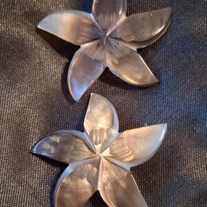 Vintage Mother of Pearl Star Shaped Clip On Earrings